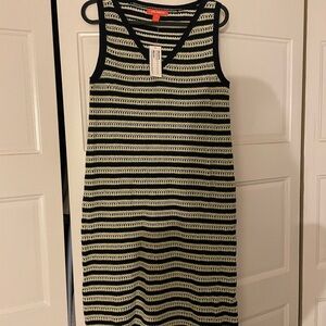 Joe Fresh Black and White Striped Midi Dress